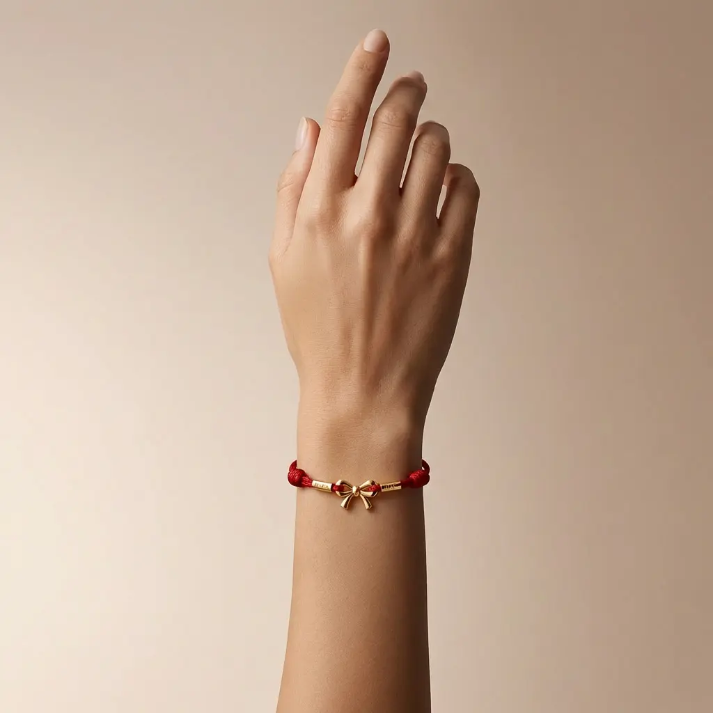 Uniesiona dłoń z bransoletką F#CK RAK